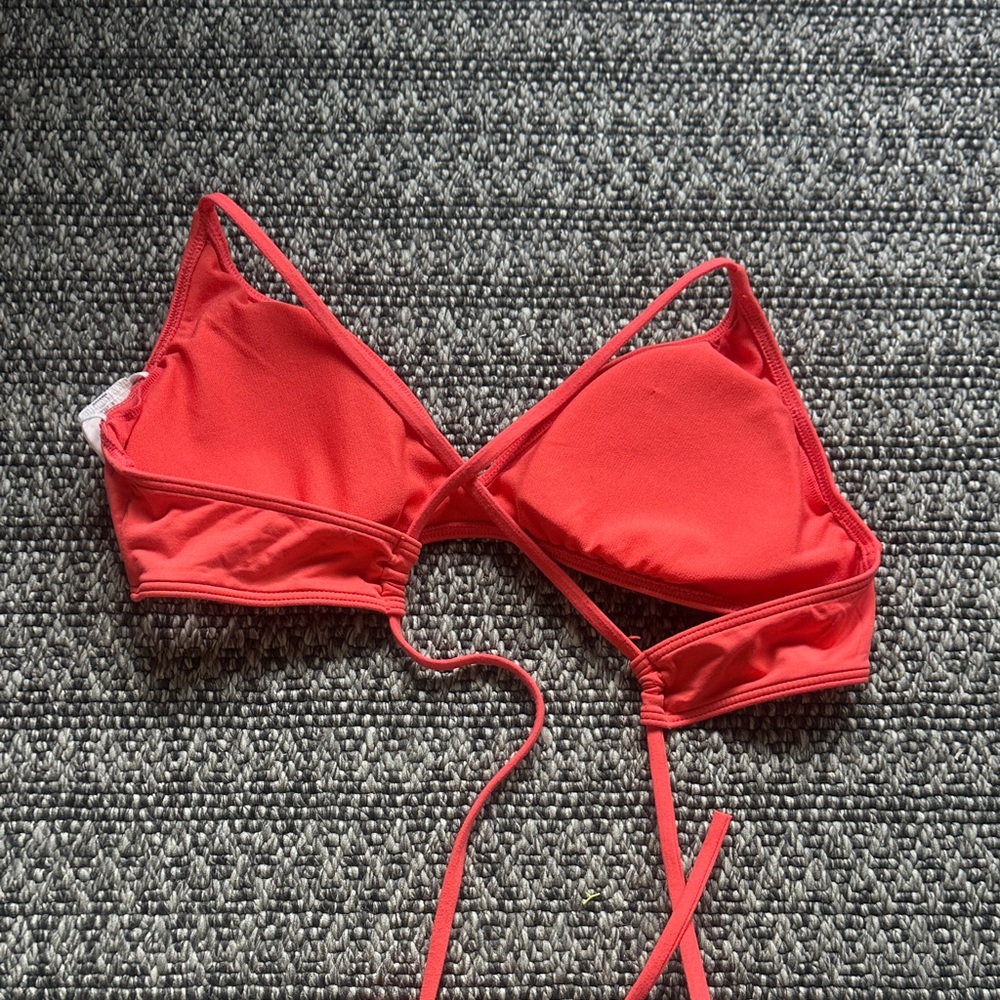 Roxy Coral-Red Strappy Bralette Swim Top - Picture 5 of 5